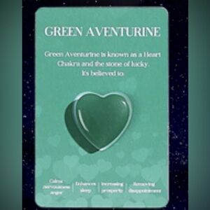 Natural‎ heart shaped healing worry gemstone Green Aventurine balance meditation